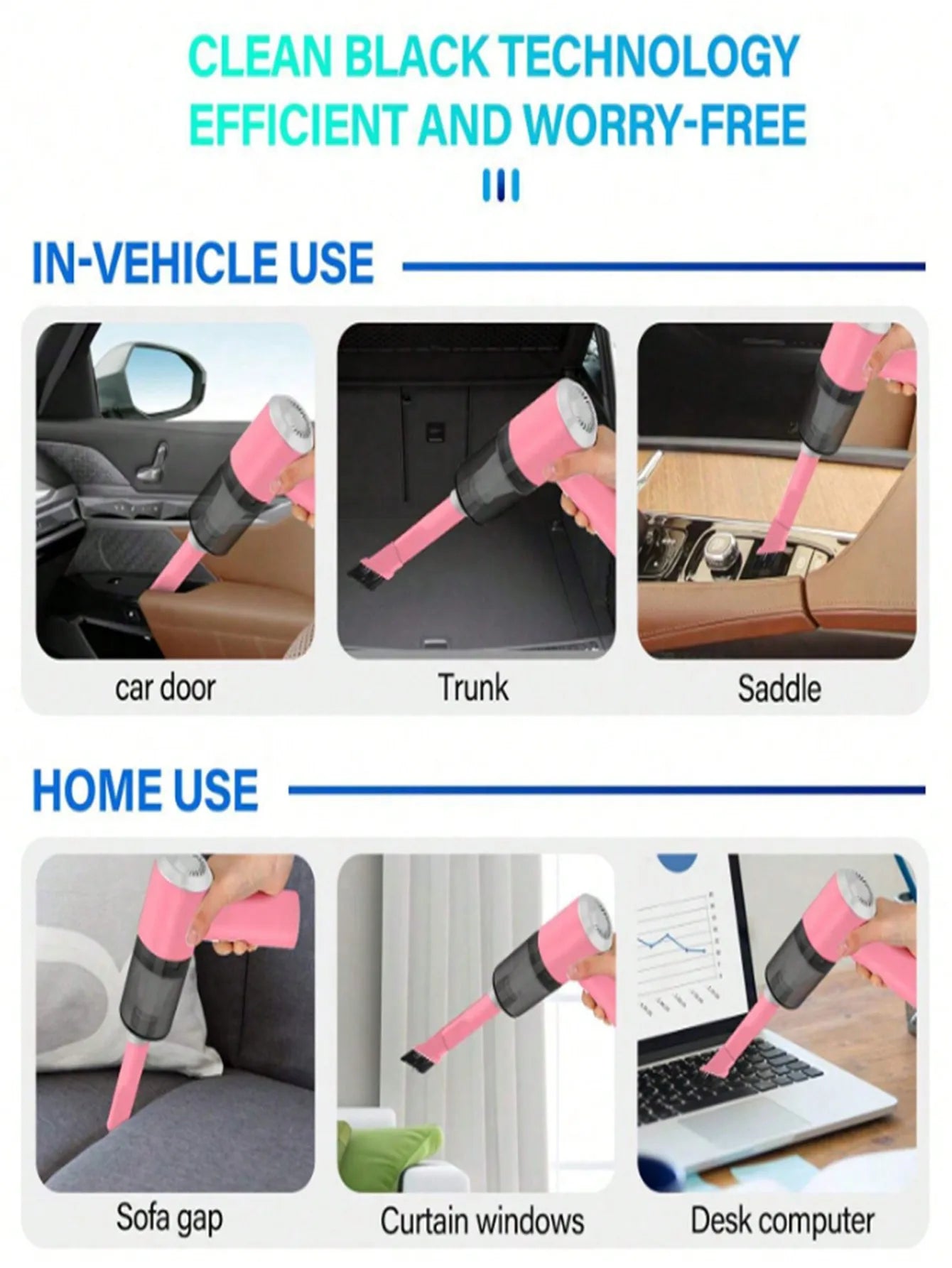 3-in-1 Mini Vacuum Cleaner – Suction & Blowing Combo