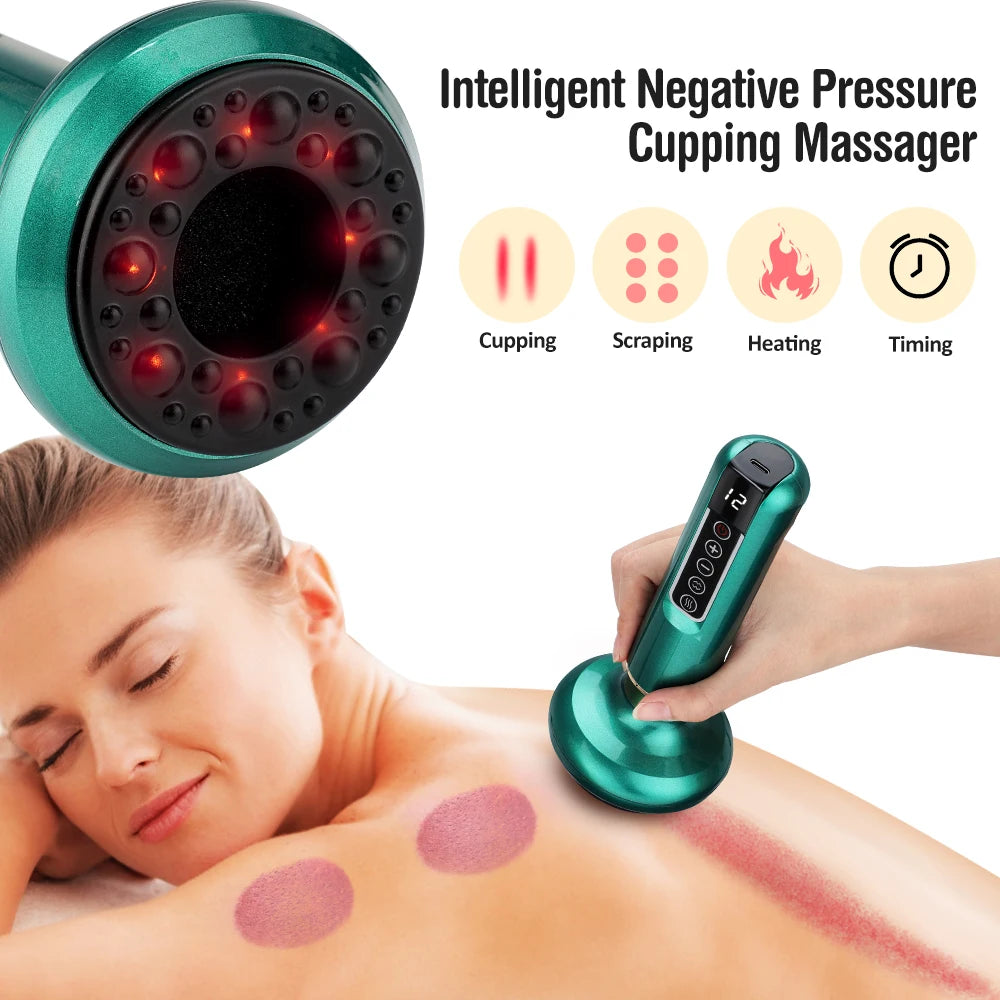 Electric Cupping & Gua Sha Massager – Infrared Slimming & Pain Relief Therapy