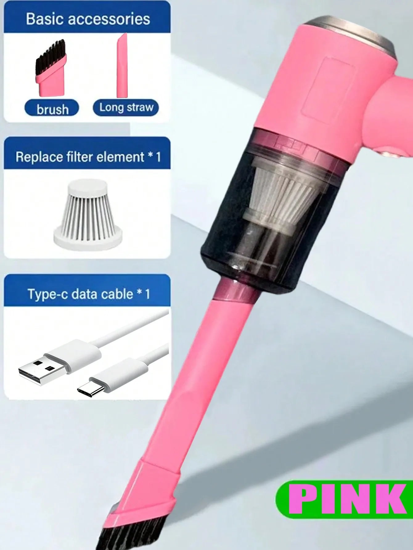 3-in-1 Mini Vacuum Cleaner – Suction & Blowing Combo
