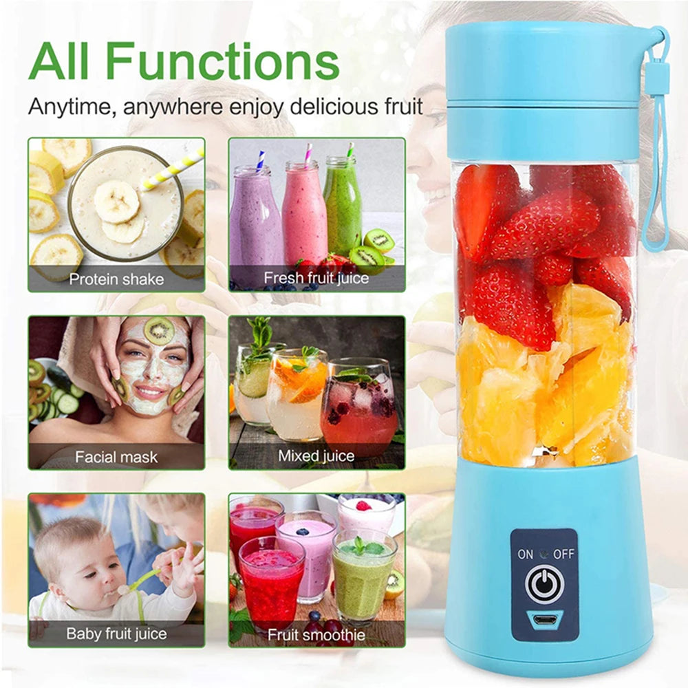 Portable USB Mini Blender β 6-Blade Juicer for Smoothies & Shakes