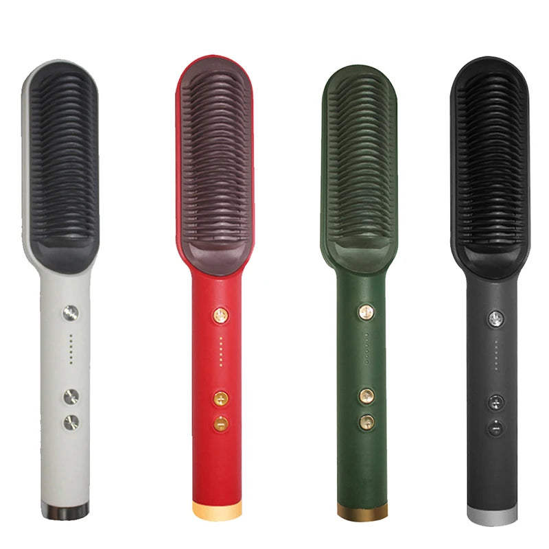 Professional Ceramic Hair Straightener Brush β Fast Heating & Anti-Frizz