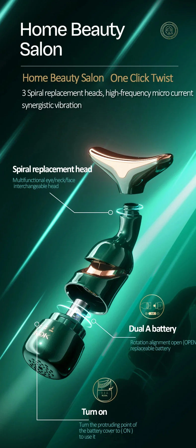 3-in-1 Facial Lifting & Skin Tightening Massager
