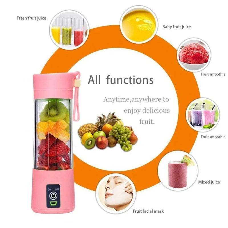 Portable USB Mini Blender β 6-Blade Juicer for Smoothies & Shakes
