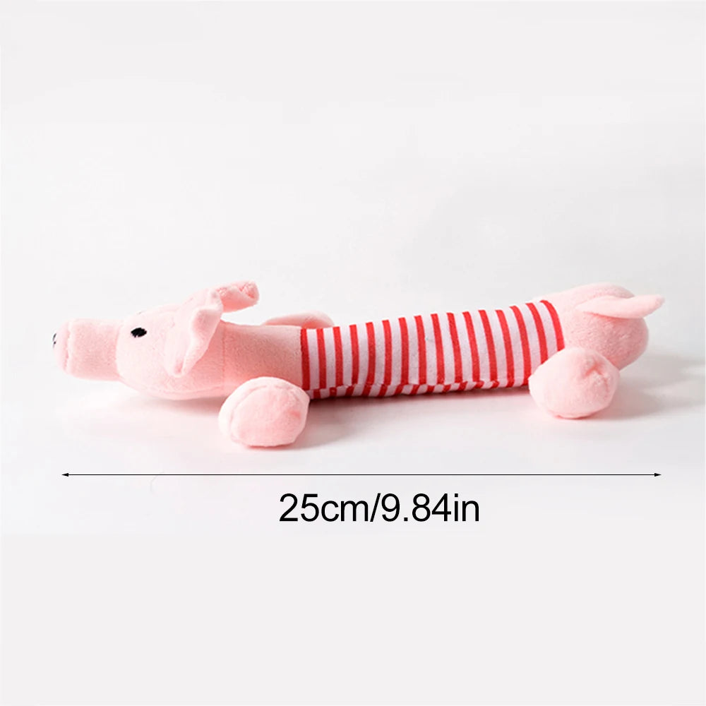Stuffing-Free Squeaky Dog Toy – Durable Crinkle Plush Animal Toy