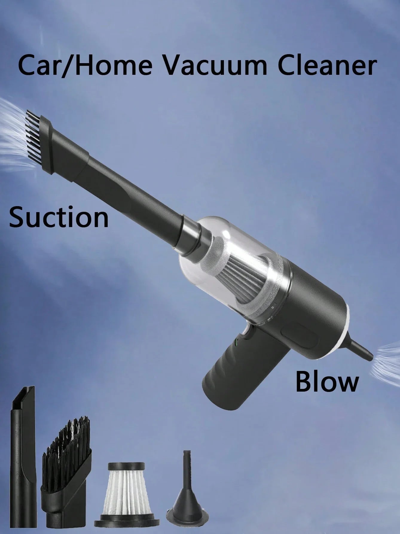 3-in-1 Mini Vacuum Cleaner – Suction & Blowing Combo