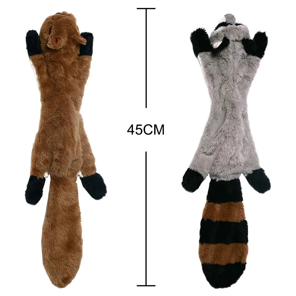 Stuffing-Free Squeaky Dog Toy – Durable Crinkle Plush Animal Toy
