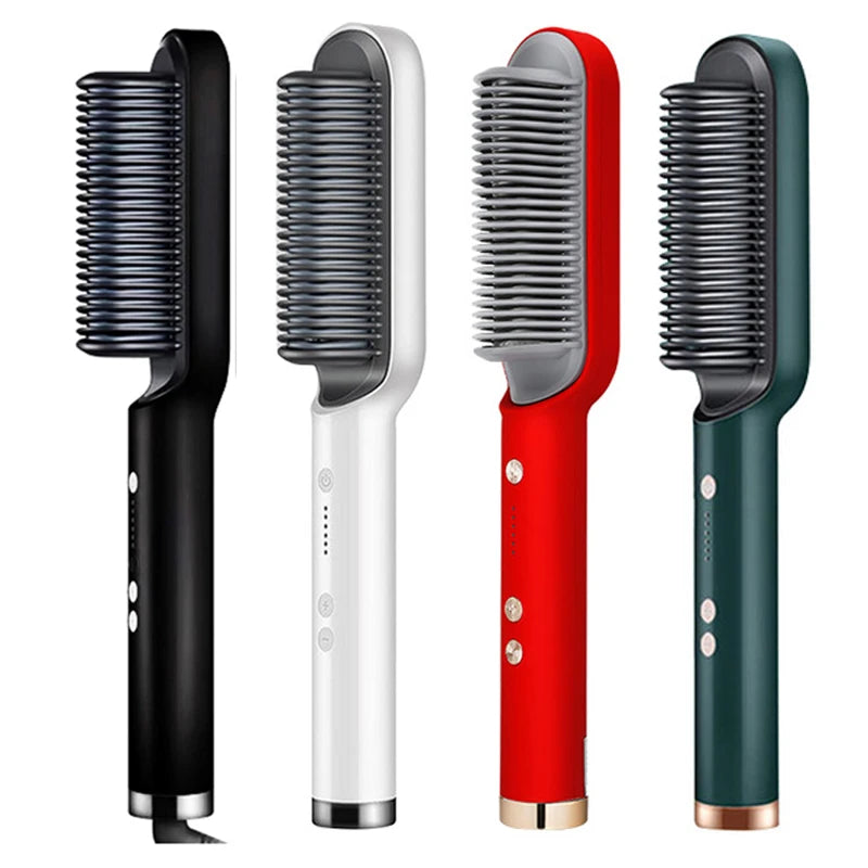 Professional Ceramic Hair Straightener Brush β Fast Heating & Anti-Frizz