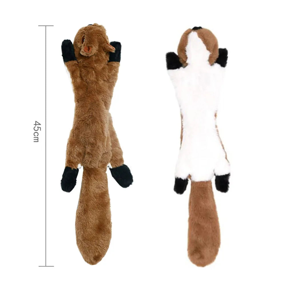 Stuffing-Free Squeaky Dog Toy – Durable Crinkle Plush Animal Toy
