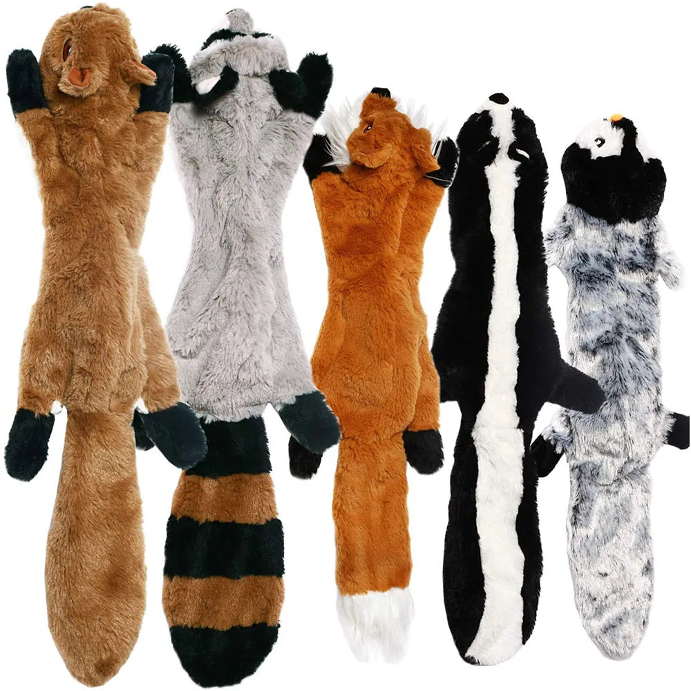 Stuffing-Free Squeaky Dog Toy – Durable Crinkle Plush Animal Toy