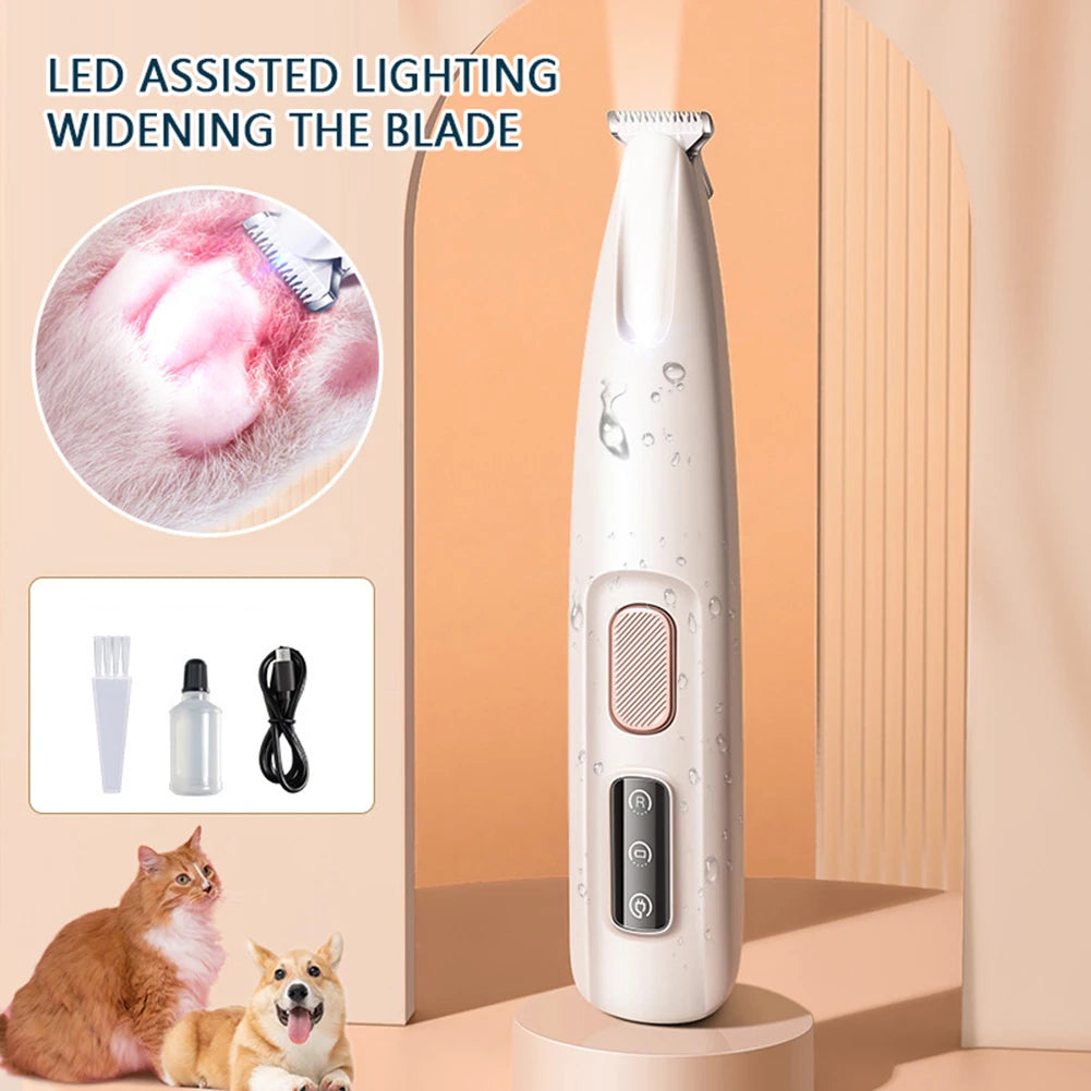 Portable LED Pet Paw Trimmer – Cordless Grooming Tool for Dogs & Cats