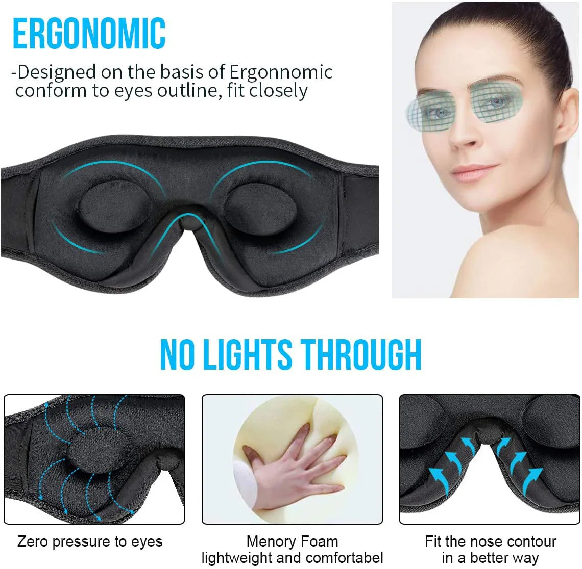 3D Sleep Mask with Bluetooth Headphones β Music + Comfort