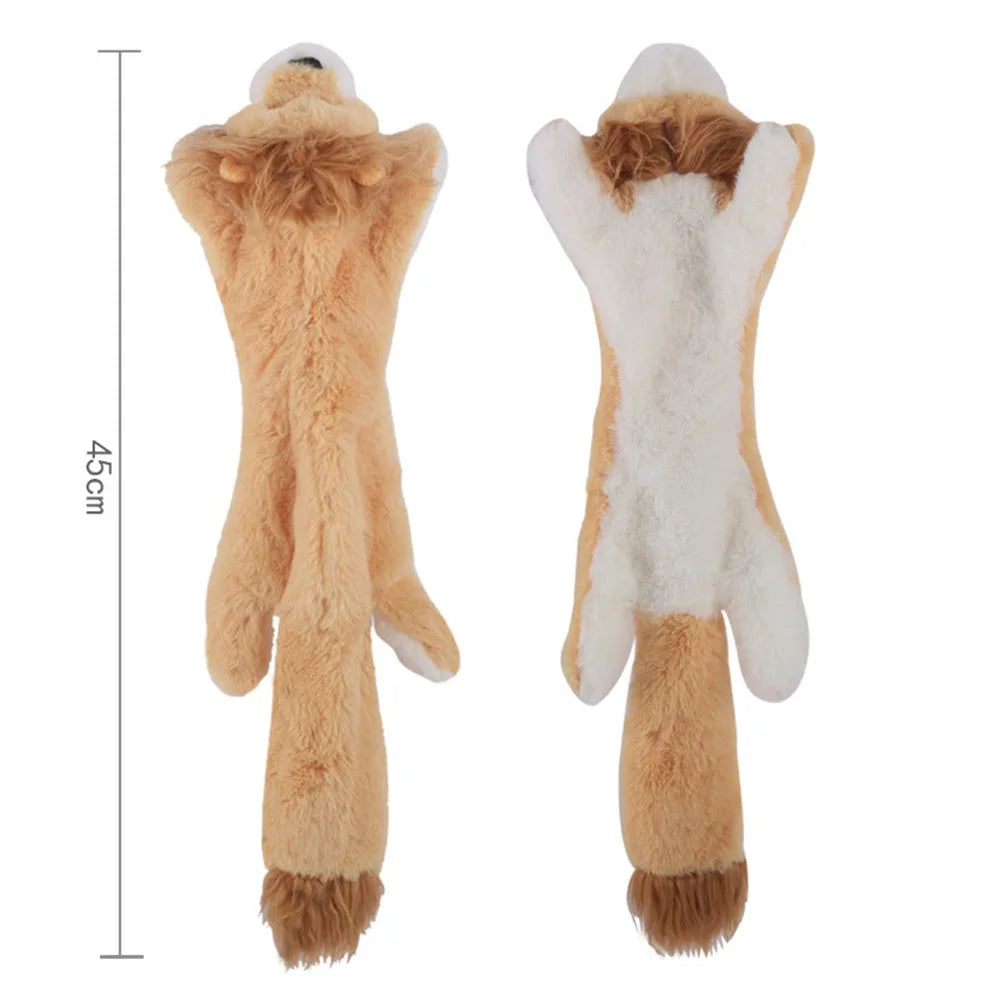 Stuffing-Free Squeaky Dog Toy – Durable Crinkle Plush Animal Toy