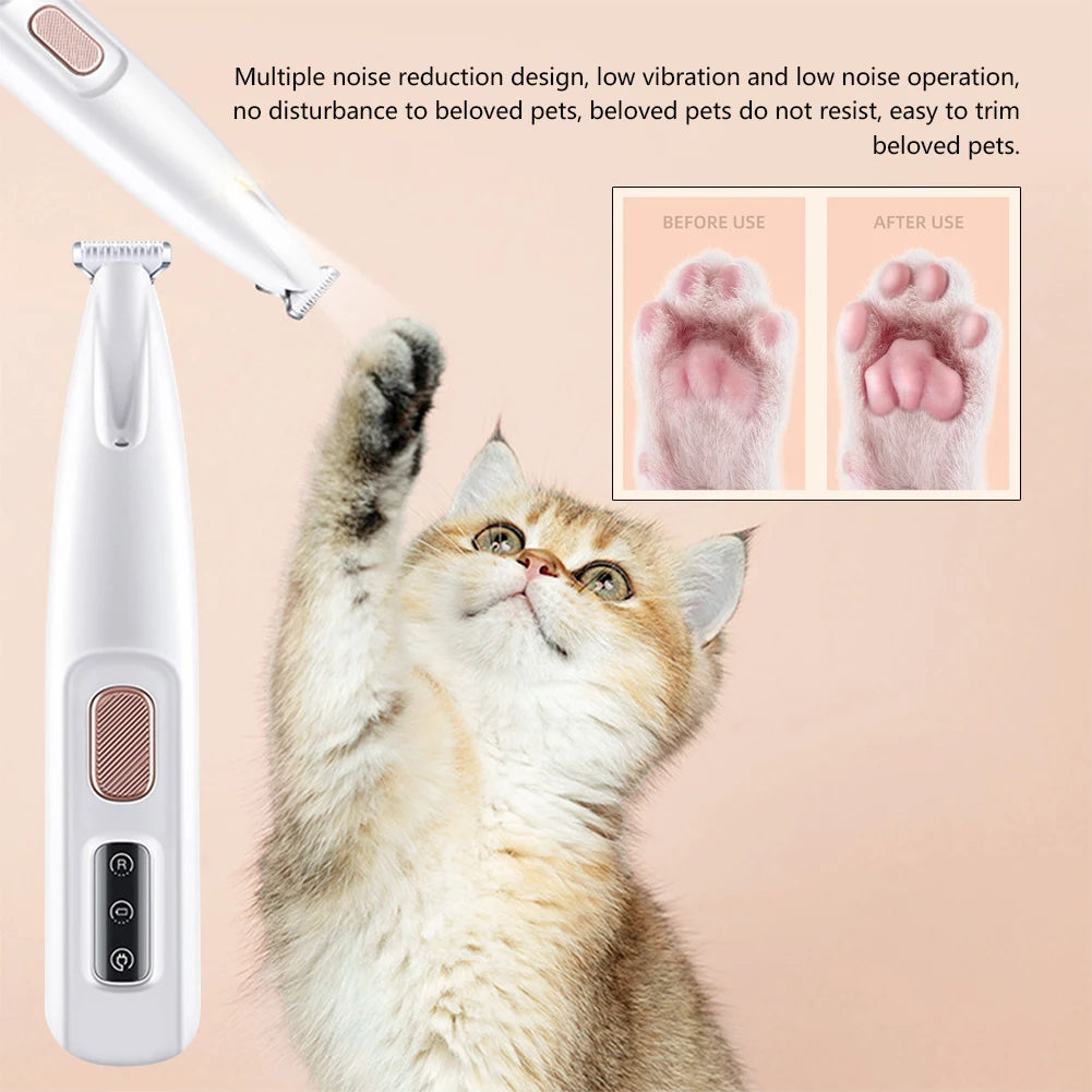 Portable LED Pet Paw Trimmer – Cordless Grooming Tool for Dogs & Cats