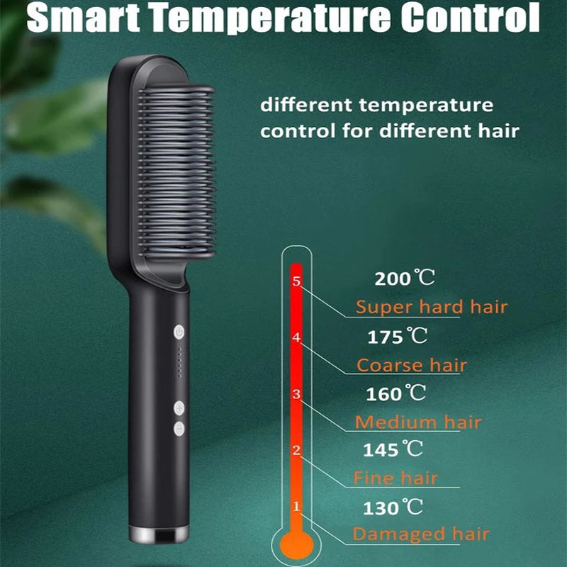Professional Ceramic Hair Straightener Brush β Fast Heating & Anti-Frizz