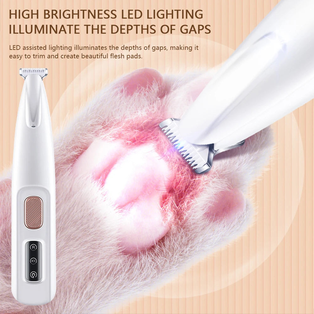 Portable LED Pet Paw Trimmer – Cordless Grooming Tool for Dogs & Cats