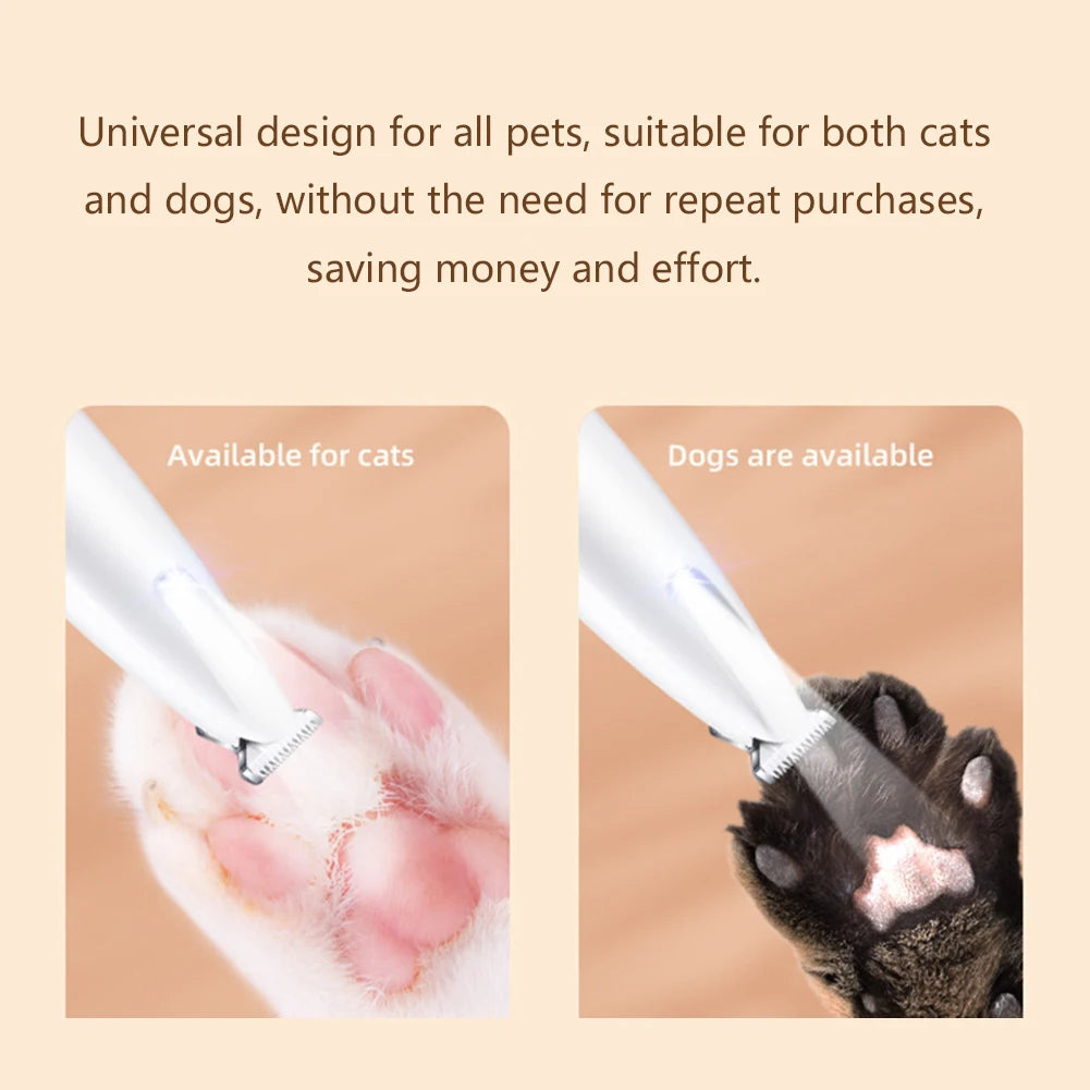 Portable LED Pet Paw Trimmer – Cordless Grooming Tool for Dogs & Cats