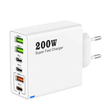 200W 6-Port USB-C Desktop Charger – Super Fast PD3.0 Charging Station